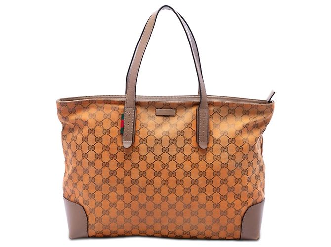 Gucci Orange GG Canvas Web Tote