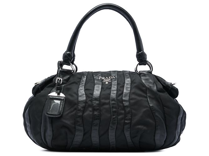 Borsa Prada Black Tessuto Nappa Waves Nero