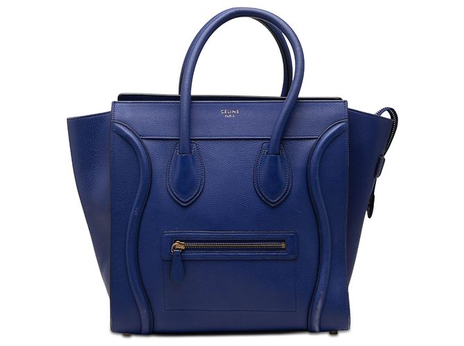 Céline Celine Blue Mini Kalbsleder Luggage Tote Blau