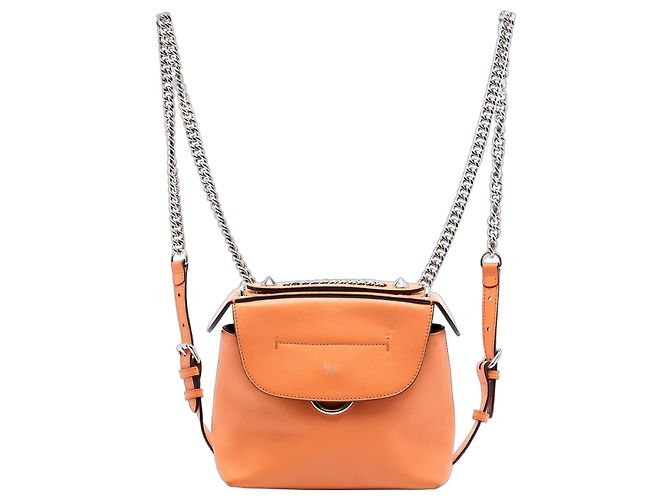 Fendi Orange Mini Leather Back To School Backpack