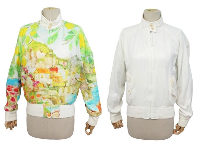 RALPH LAUREN TORRENCE REVERSIBLE BLUSON JACKE 636732 GRÖSSE 2 M 40 Weiß