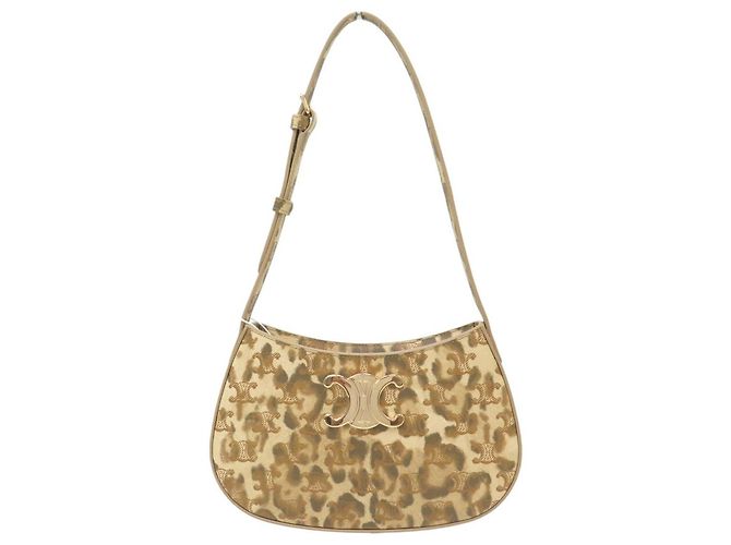 Céline NOVA BOLSA CELINE TILLY MEDIUM EM LONA TRIOMPHE LEOPARD 115702FP3 Camelo