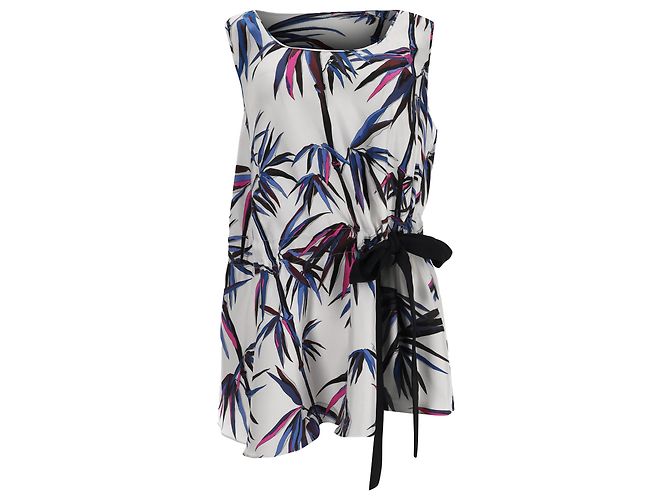 Camicetta Emilio Pucci in seta multicolore con stampa signature Tropical Bamboo