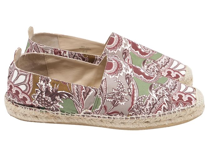 Etro Espadrille Flats in Multicolor Paisley Print Canvas Multiple colors