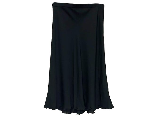 Theory Midi Flowy Rock aus schwarzer Seide
