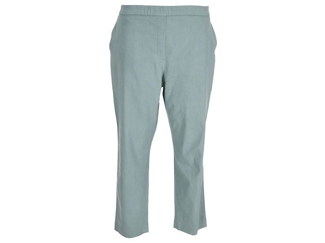 Pantalones Theory en lino azul claro