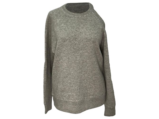Michael Kors Collection Sweatshirt mit asymmetrischem Cutout aus grauer Baumwolle