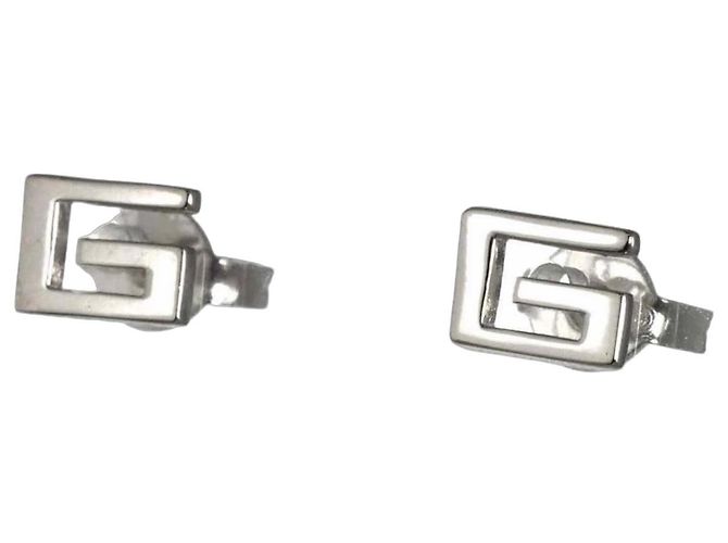 Orecchini Gucci Logo G Oro Bianco 18K Argento
