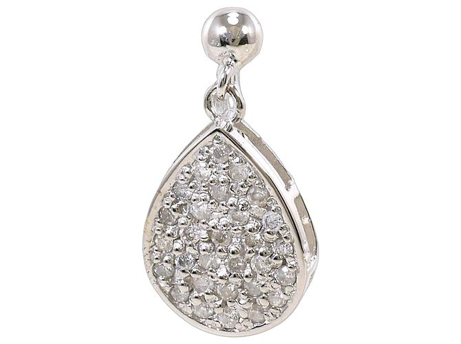 Autre Marque Orecchini a clip in oro bianco 18K e diamante D'oro