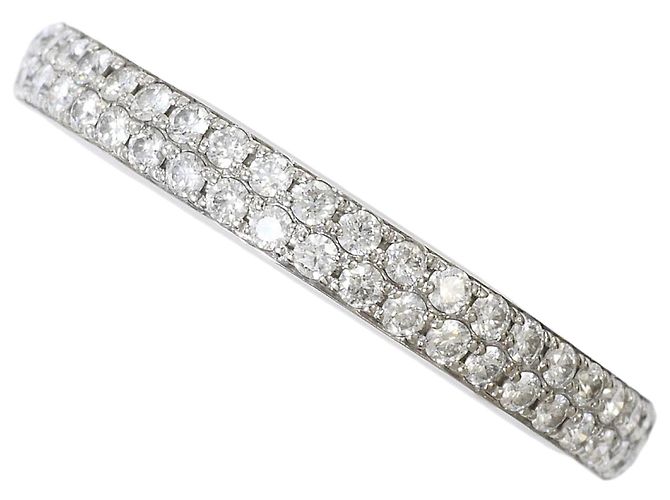 Autre Marque Anello a fascia in oro bianco 18K con diamante D'oro