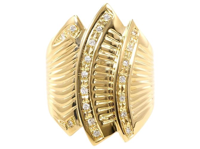 Autre Marque 18K Gelbgold-Ring mit Diamant Golden
