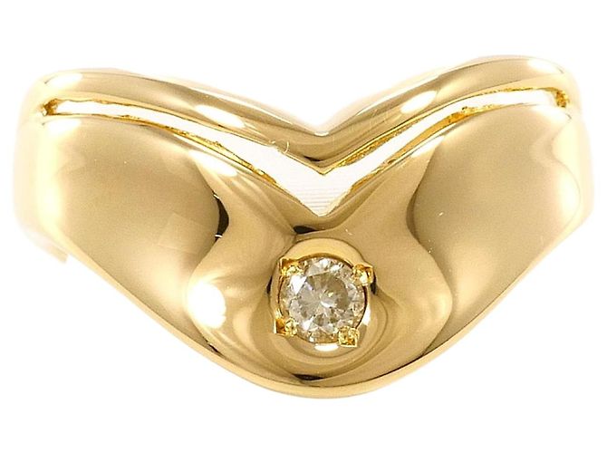 Autre Marque 18K Gelbgold-Ring mit Diamant Golden
