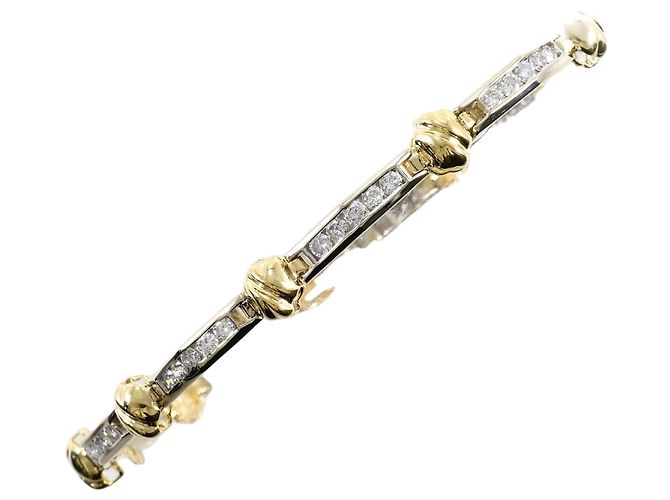 Autre Marque 14K Gold-Charm-Armband mit Diamant Golden