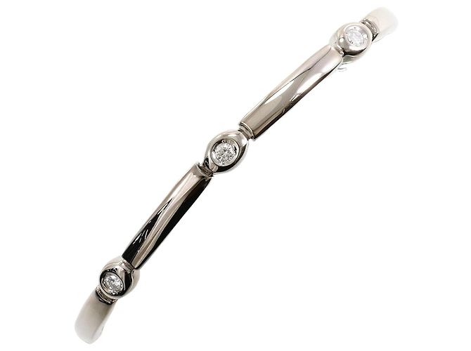 Autre Marque Pulseira de berloques em ouro branco 18K com diamantes Dourado