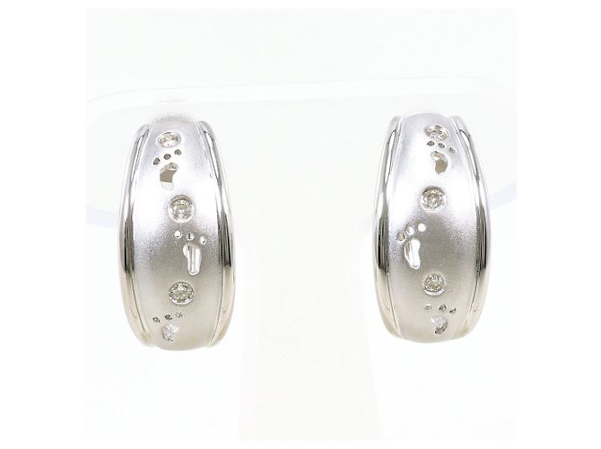 Autre Marque 18K Weißgold Diamant Creolen-Ohrringe Golden