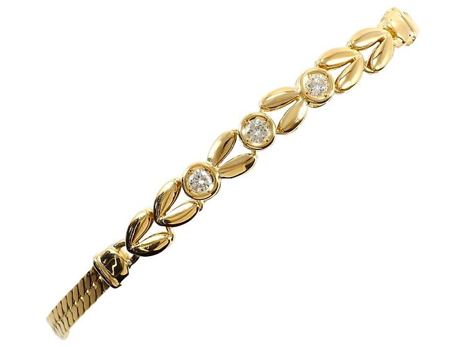 Autre Marque Bracciale con charm in oro giallo 18K con diamanti D'oro