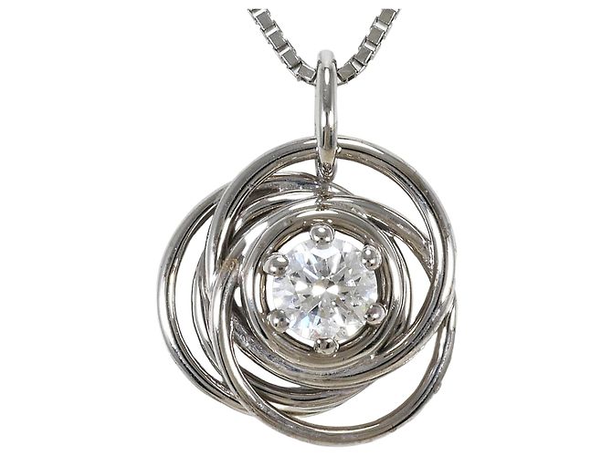 Autre Marque Collar de oro blanco de 18K y diamantes Dorado