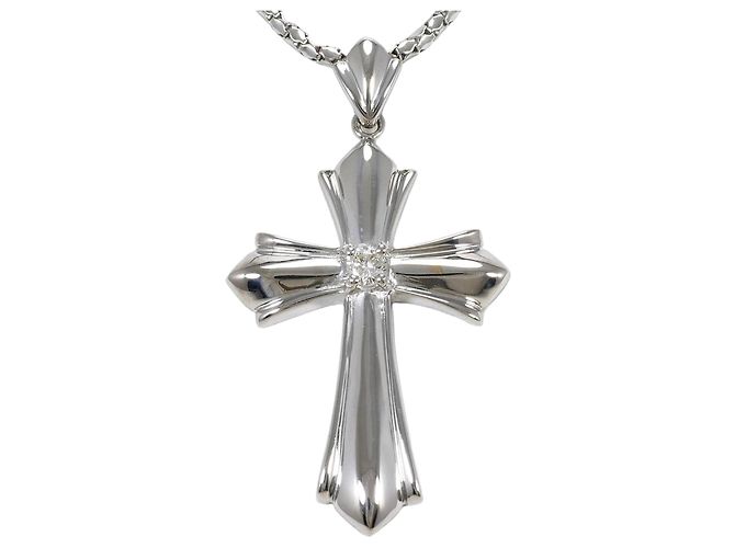 Autre Marque 18K Weißgold-Diamant-Halskette Golden
