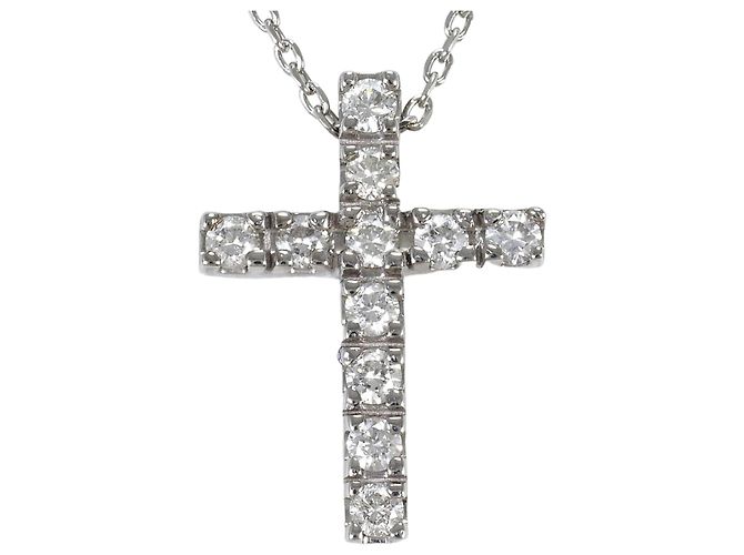 Autre Marque 18K Weißgoldkette mit Diamant Golden