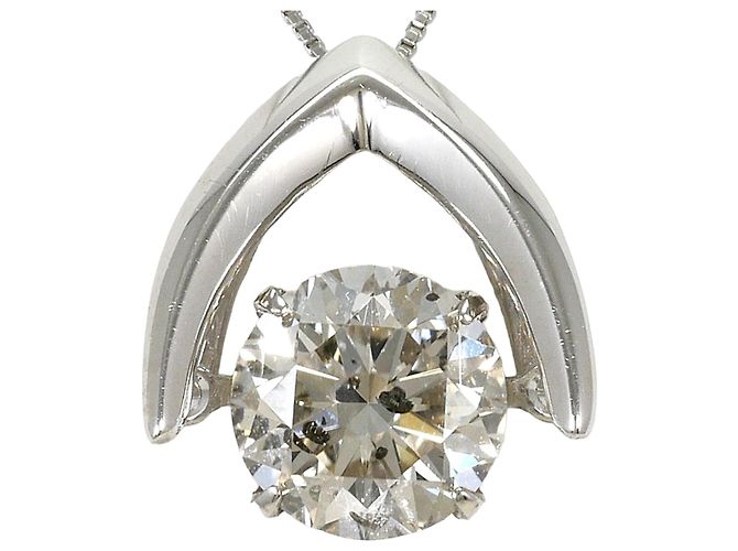 Autre Marque Platinhalskette mit Diamantanhänger