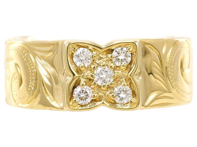 Autre Marque 14K Gelbgold-Ring mit Diamant Golden