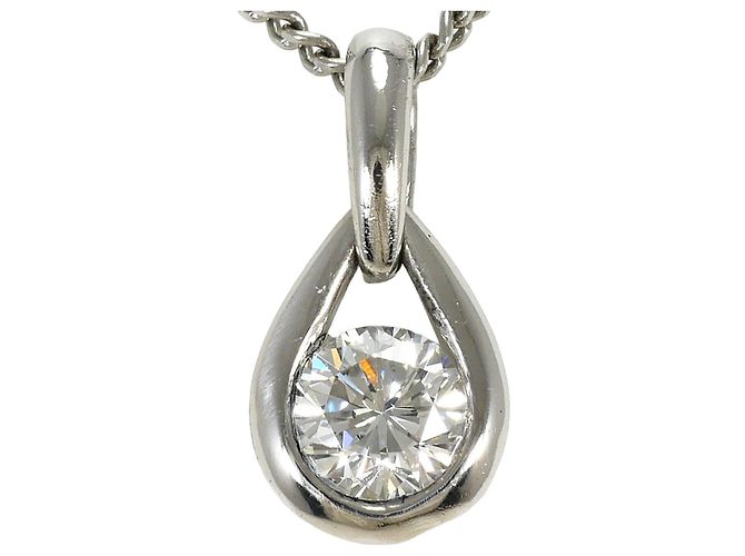 Autre Marque Platinanhänger-Halskette mit Diamant