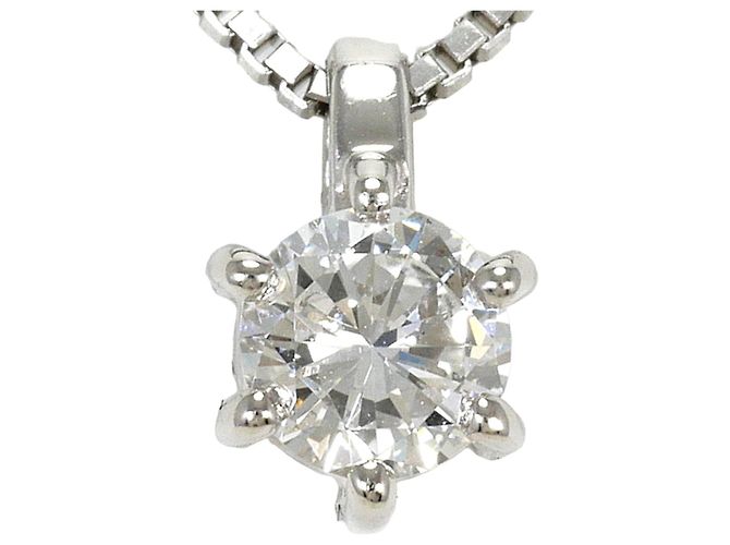 Autre Marque Platinhalskette mit Diamantanhänger