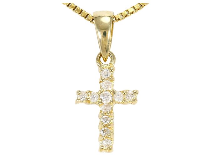 Autre Marque 18K Gelbgoldhalskette mit Diamant Golden