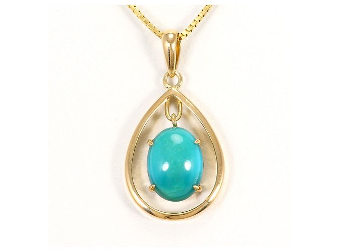 Autre Marque Collar de oro amarillo de 18K con turquesa Dorado
