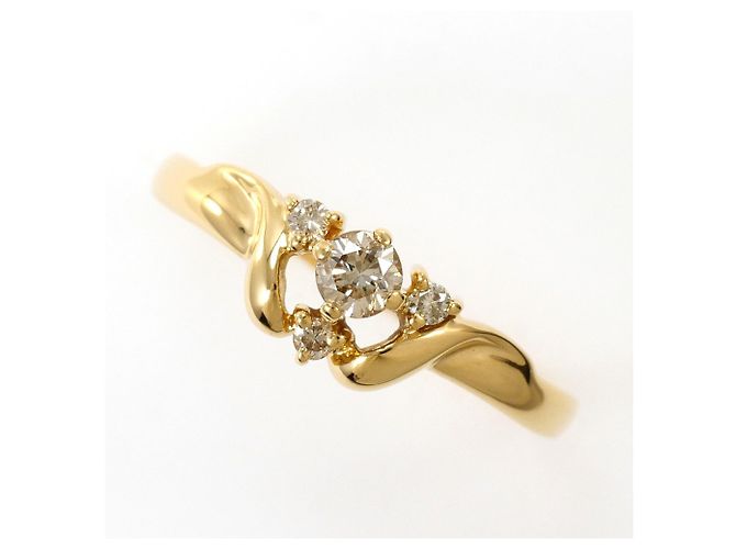 Autre Marque 18K Gelbgold-Ring mit Diamant Golden