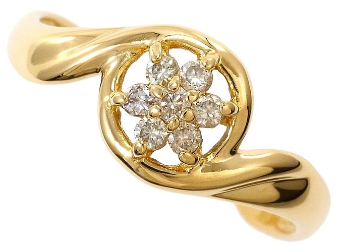 Autre Marque 18K Gelbgold-Ring mit Diamant Golden