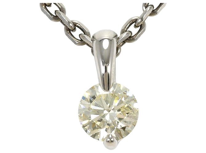 Autre Marque Platin-Diamant-Halskette mit gelbem Diamanten