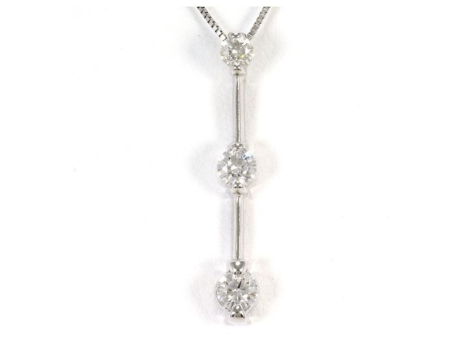 Autre Marque 18K Weißgold-Diamant-Halskette Golden