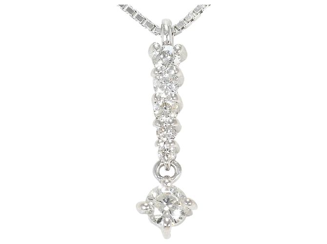 Autre Marque 18K Weißgoldhalskette mit Diamant Golden