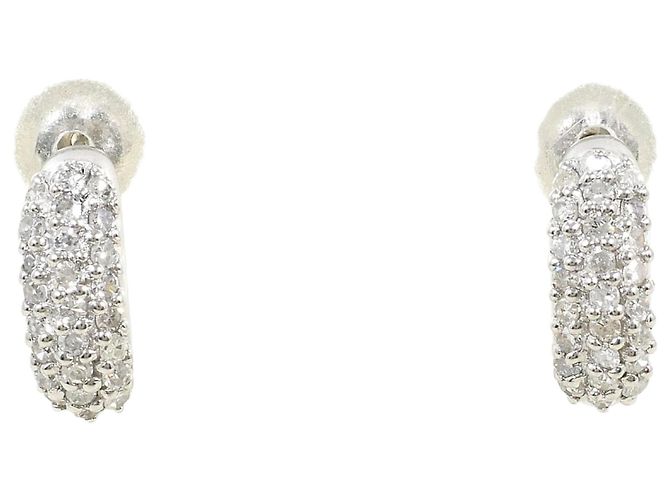 Autre Marque Platin-Creolen mit Diamanten