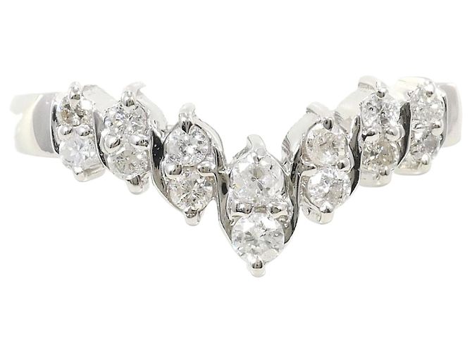 Autre Marque PT900 Platinring mit Diamant