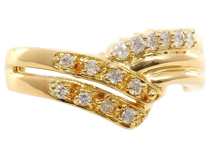 Autre Marque 18K Gelbgold-Ring mit Diamant Golden