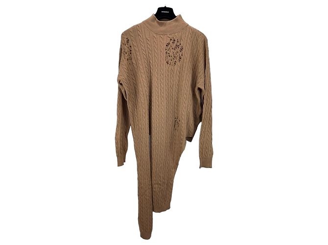 Blumarine Pull en maille torsadée vieilli Camel