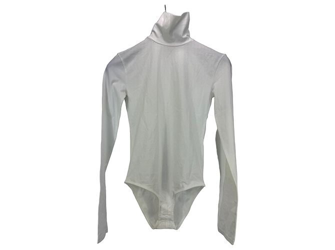 Acne Studios Body de cuello alto algodón blanco
