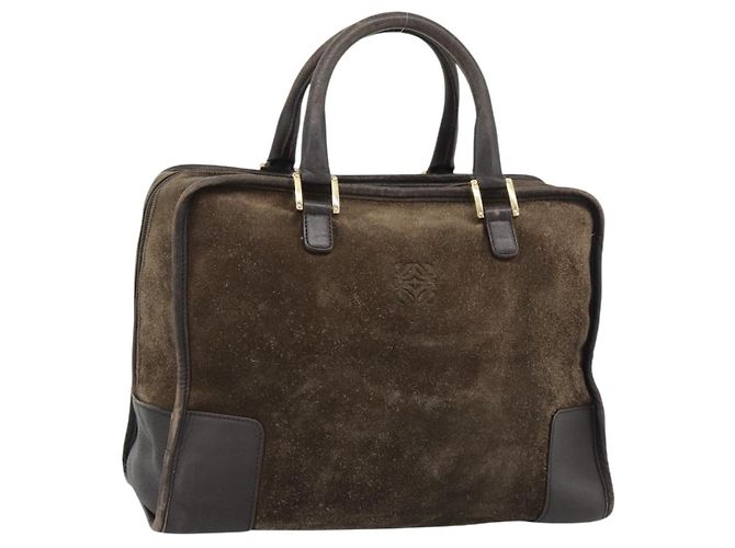 Sac à main LOEWE Amazona 30 en daim beige or Authentique 186835