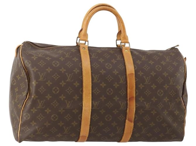 LOUIS VUITTON Monogram Keepall 50 Boston Bag M41426 LV Auth 182626 Monograma