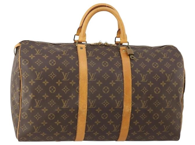 LOUIS VUITTON Bolso Boston Monogram Keepall 50 M41426 LV Auth 186091A Monograma