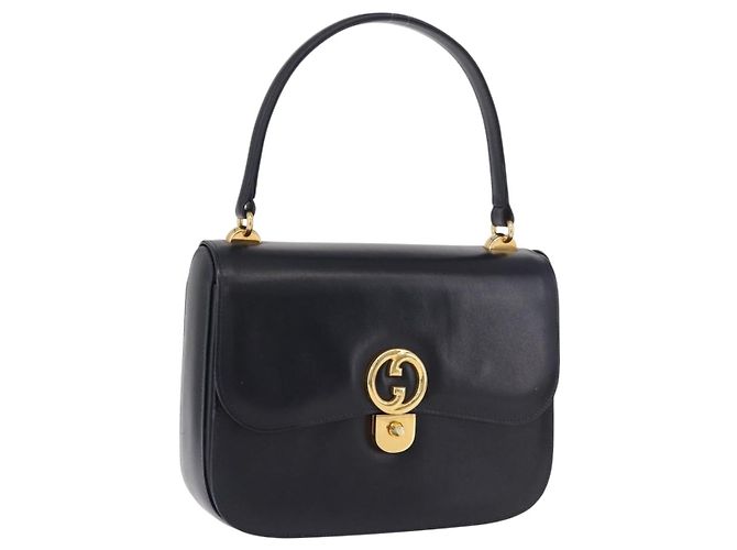 Borsa GUCCI in pelle blu navy e oro Autentica 187557A D'oro