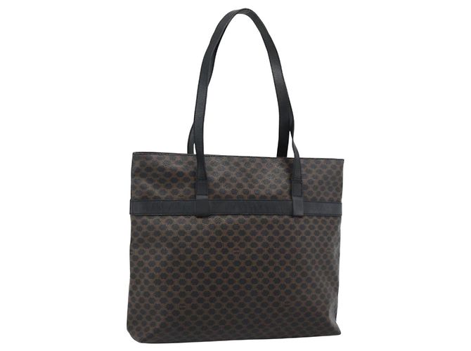 Céline Borsa Tote CELINE Macadam in tela e pelle PVC nera e oro Auth ka4807 Nero D'oro