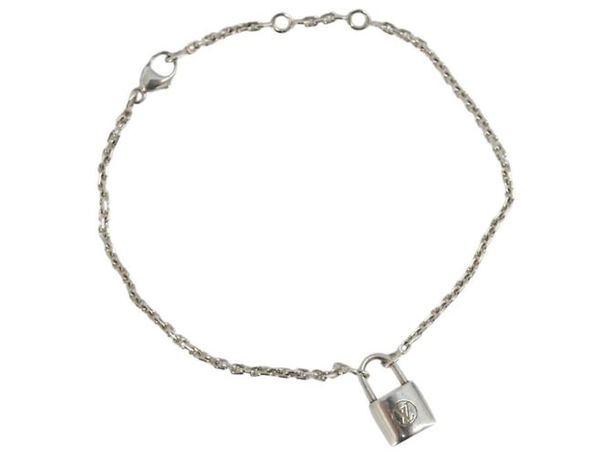 Bracciale LOUIS VUITTON Bracciale Silver Lockit Ag925 Silver Q95450 Auth 186237A Argento
