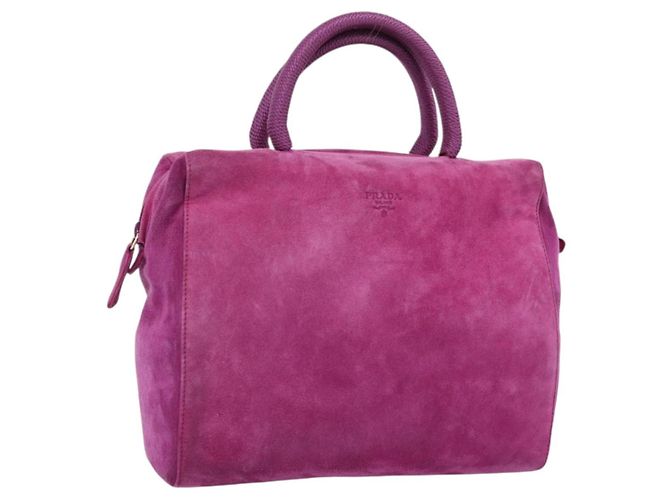 Borsa PRADA in scamosciato viola e oro Auth 185913 D'oro Porpora