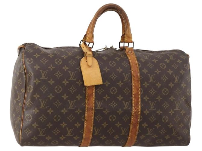 LOUIS VUITTON Bolso Boston Monogram Keepall 50 M41426 LV Auth 185731 Monograma