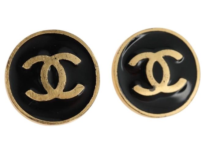Orecchini CHANEL metallo Gold Tone CC Auth 180939M
