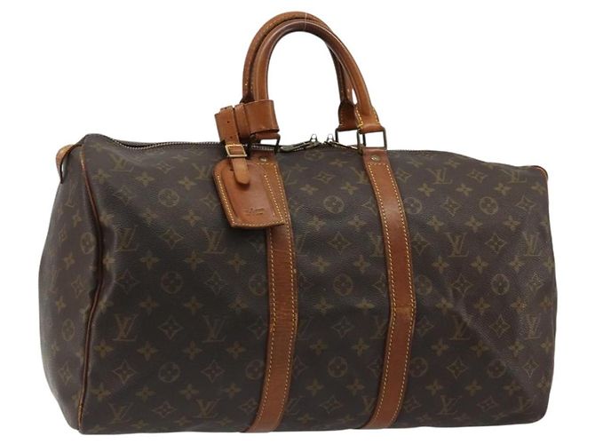 LOUIS VUITTON Monogram Keepall 50 Boston Bag M41426 LV Auth 183845 Monograma