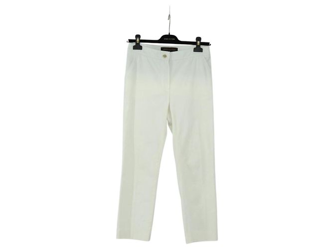 Pantalones LOUIS VUITTON Algodón Blanco LV Auth 179552M